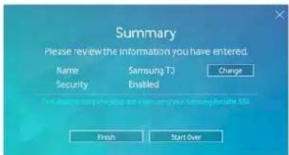 SAMSUNG MUPT500B - Écran de configuration du mot de passage - 3
