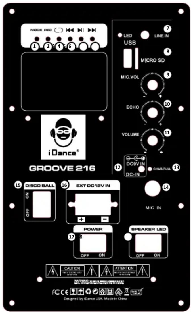 iDance Groove 216 - (ROUGE = en cours de charge, VERT = complètement chargée) - 2
