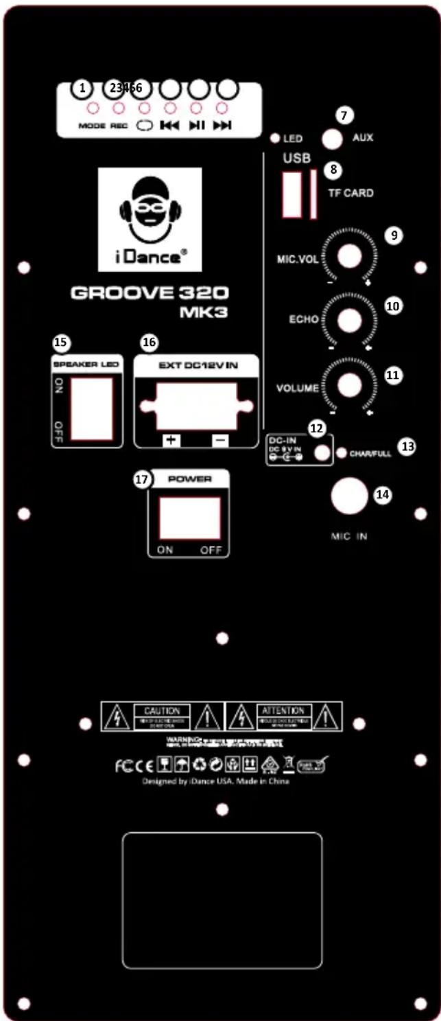 iDance Groove 320MK3 - BELANGRIJKE OPMERKING M.B.T. VOEDING EN INTERNE BATTERIJ - 2