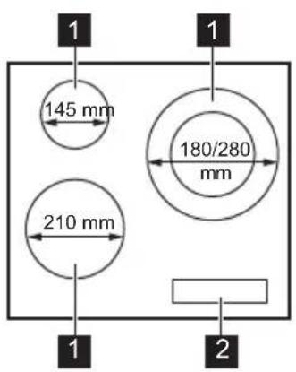ELECTROLUX LIT60336C - Distribución de la superficie de cocció - 1