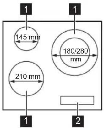 ELECTROLUX LIT60336C - Disposicao da superficie de confecao - 1