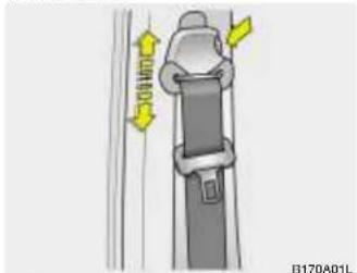 HYUNDAI Getz (2002) - RÉGLAGE DE LA HAUTEUR DU BAUDRIER DU SIÈGE AVANT (Si installé) - 1