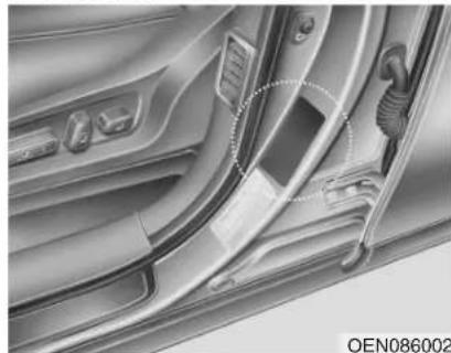 HYUNDAI Veracruz (2011) - ÉTIQUETTE D'HOMOLOGATION DU VEHICULE - 1