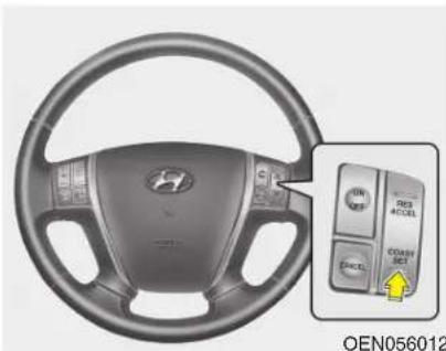 HYUNDAI Veracruz (2011) - Pour augmenter la vitesse du régulateur de vitesse : - 1