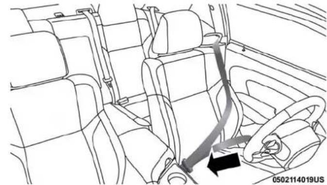 DODGE Challenger SRT (2018) - Mode d'emploi des ceintures à trois points d'ancrage - 2