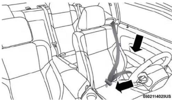 DODGE Challenger SRT (2018) - Mode d'emploi des ceintures à trois points d'ancrage - 1