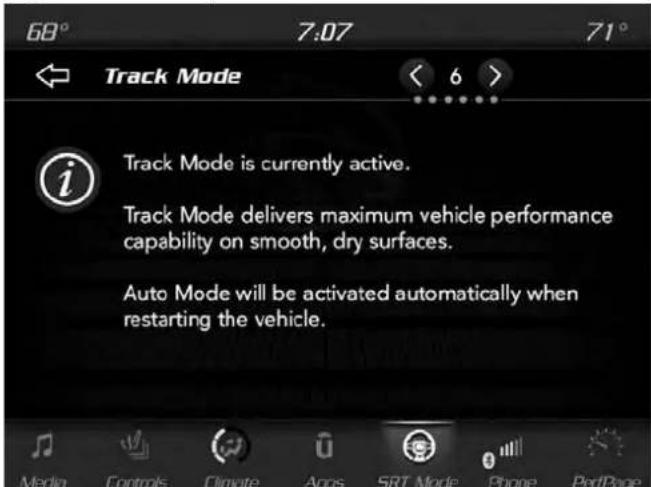 DODGE Challenger SRT (2018) - Information de configuration du mode Marche Avant - 1