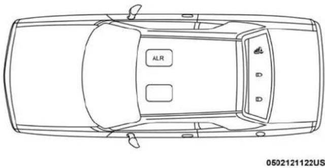 DODGE Challenger SRT (2018) - Ceinture à trois points d'ancrage pour l'installation d'un ensemble de retenue pour enfants dans ce vehicule - 2