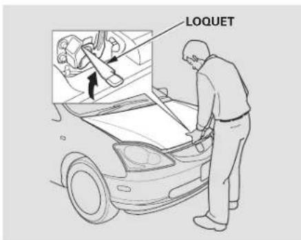 Honda Civic Hatchback (2005) - Ouverture et fermetre du capot - 2