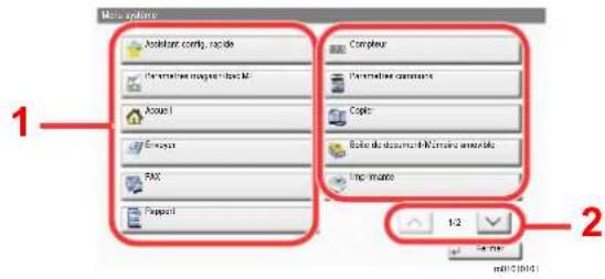 KYOCERA TASKalfa 2552ci - Sélectionner une fonction. - 1