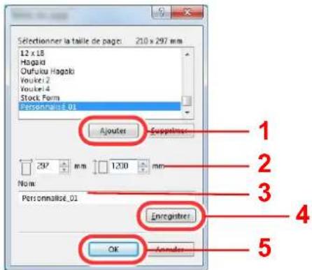 KYOCERA TASKalfa 2552ci - Enregistrer le format de papier. - 1