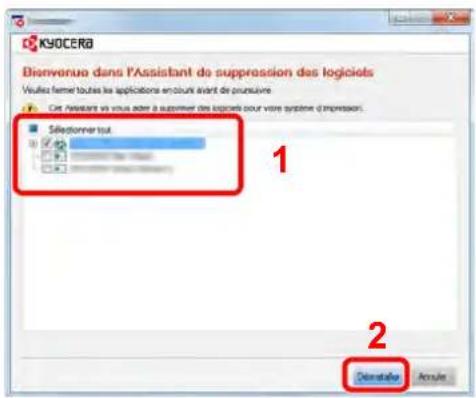 KYOCERA TASKalfa 2552ci - Désinstaller le logiciel. - 1