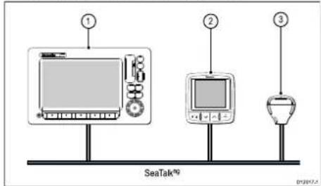 RAYMARINE RS130 GPS - SeaTalkng GPSシステム接続例 - 1