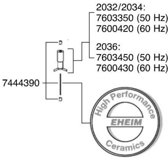 EHEIM EccoPro 130 - S-U 펌프실,볼밸브 및 셀링 링 - 3