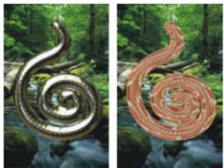 COREL Painter 2019 - Pour appliquer une source de réplique ou un motif à la réflexion Métal liquide - 2