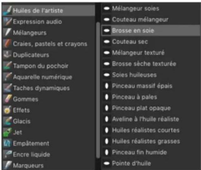 COREL Painter 2019 - Barre Sélecteur de styles - 2