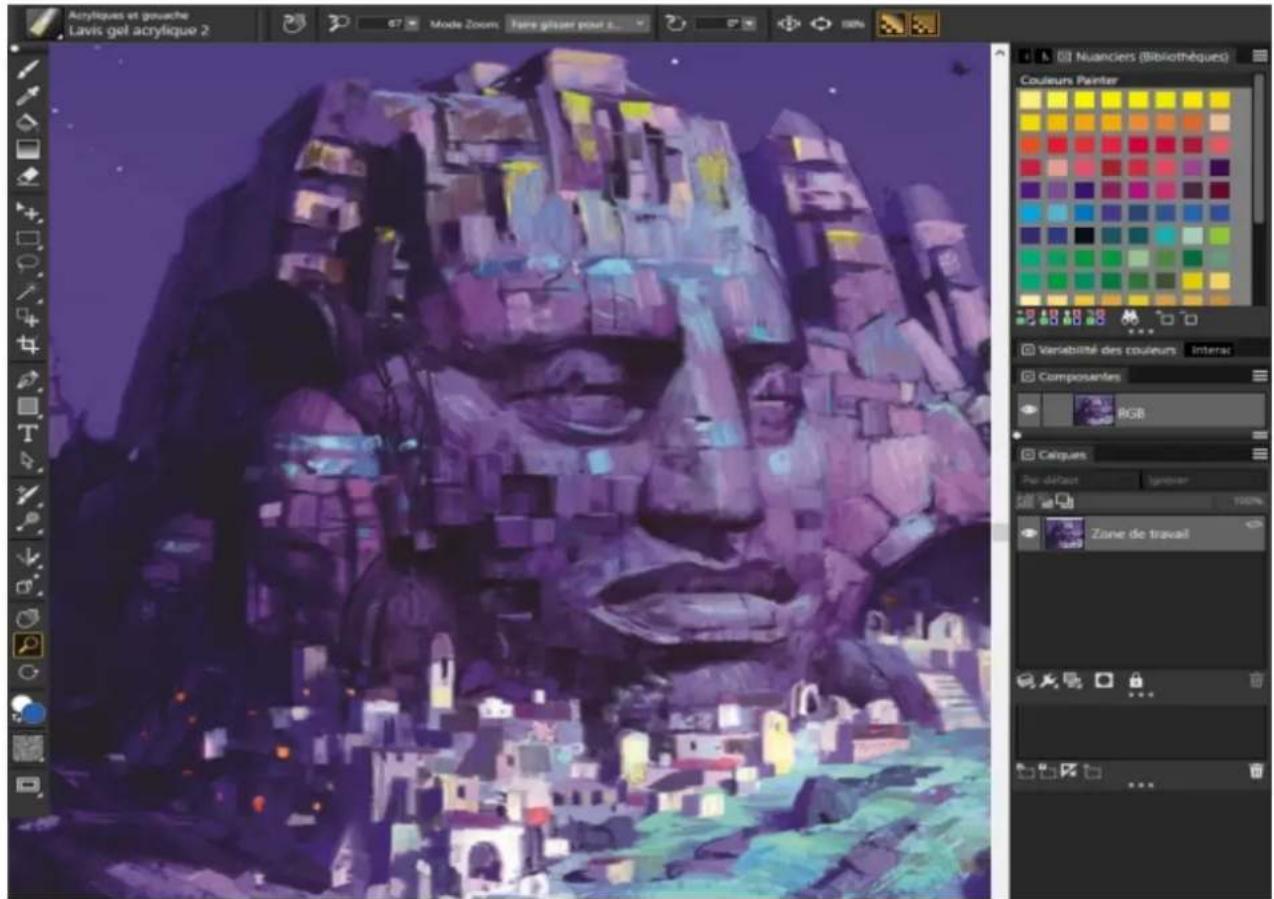 COREL Painter 2019 - Nouveauté ! Thème d'interface utilisateur sombre - 1