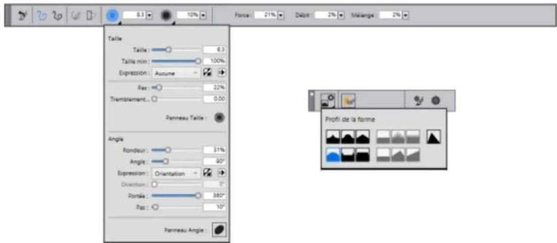 COREL Painter 2019 - Amélioration ! Barres de propriétés - 1