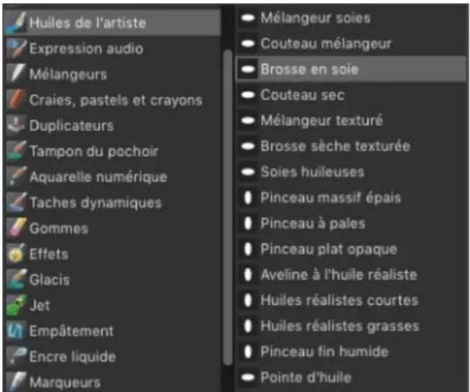 COREL Painter 2019 - Recherche et sélection de pinceaux - 1