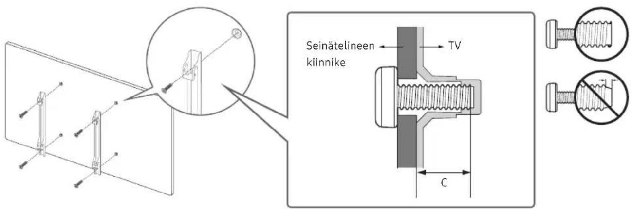 SAMSUNG UE32N4005AW - Television asentaminen seinäle - 2
