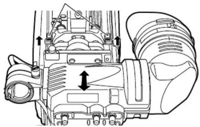 PANASONIC AJHVF27B - Ajuste de la posición hacía adelante o hacía aftas del visor - 1