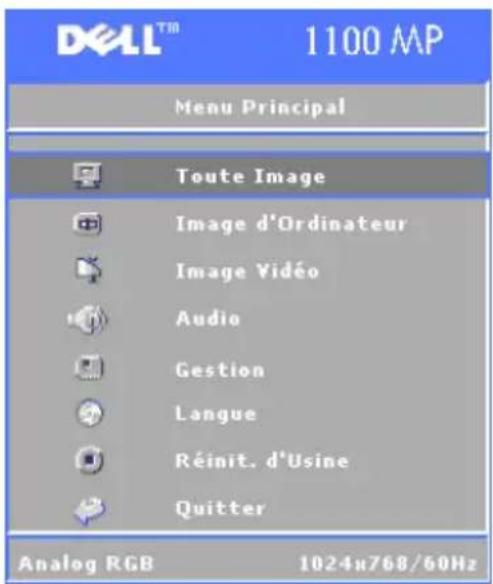 DELL 1100MP - Menu principal - 1