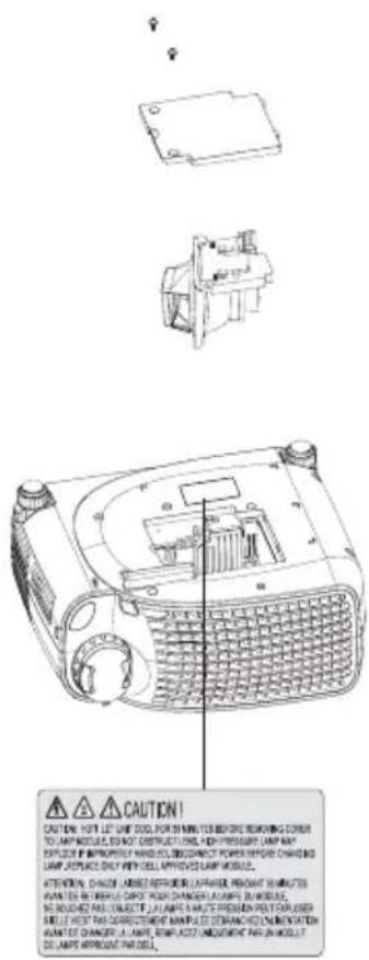DELL 1100MP - Wechseln der Lampe - 5