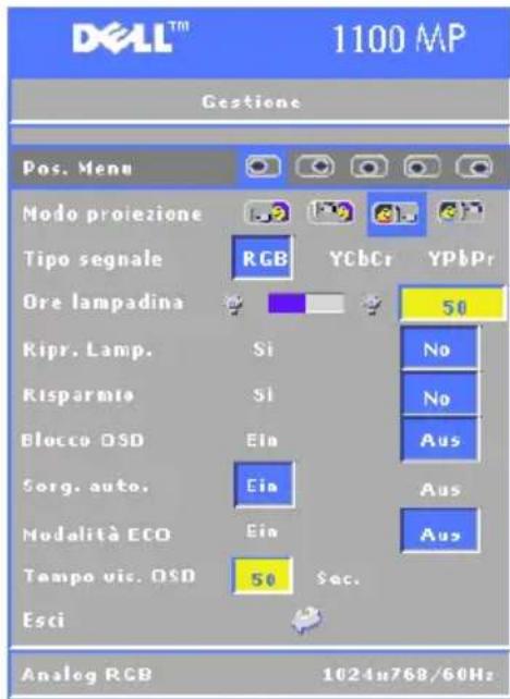 DELL 1100MP - Menu Gestione - 1