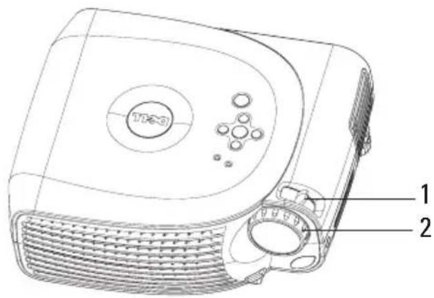 DELL 1100MP - Justera projektorns zoom och fokus - 2