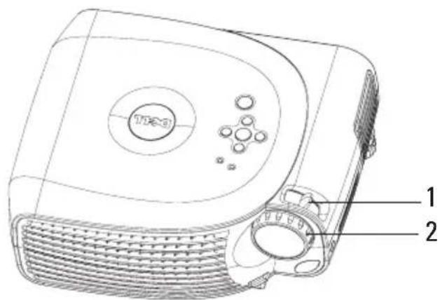 DELL 1100MP - Projektorin zoomauksen ja tarkennuksen säätäminen - 2