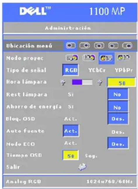 DELL 1100MP - Menu Administración - 1