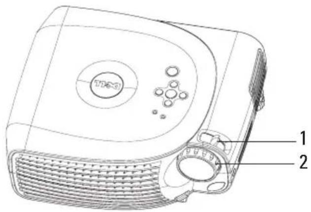DELL 1100MP - Adjusting the Projector Zoom and Focus - 2