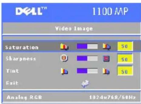 DELL 1100MP - Video Image-menyen - 2