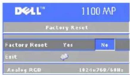 DELL 1100MP - Nabidka Factory Reset (Obnovení výchoziho nastavení) - 1