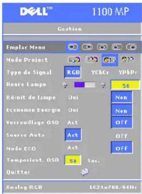 DELL 1100MP - Menu Gestion - 1