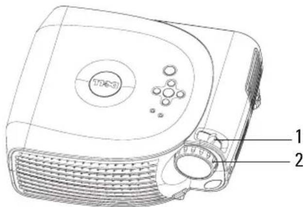 DELL 1100MP - Justering af projektorens zoom og fokus - 2