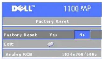 DELL 1100MP - Menu Factory Reset (Przywrocenie ustawien fabrycznych) - 1