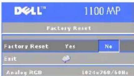 DELL 1100MP - Factory Reset Menu - 1