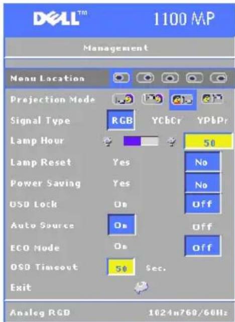 DELL 1100MP - Menu Management - 1