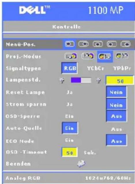 DELL 1100MP - Menu Kontrolle - 1