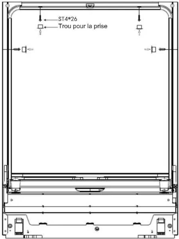 SAMSUNG DW60M5060FS - Etape 9. Fixation du lave-vaisselle - 1