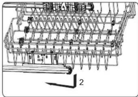 SAMSUNG DW60M5060FS - Adjusting the upper basket - 2