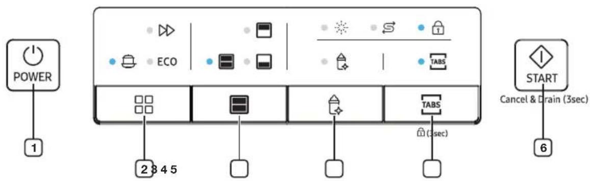 SAMSUNG DW60M5060FS - Control panel - 1