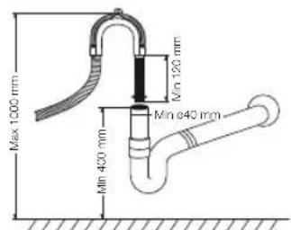 SAMSUNG DW60M5060FS - Connecting the water outlet hose - 1