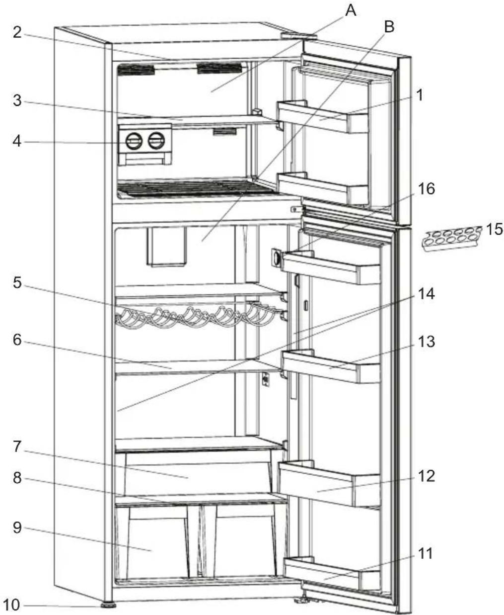 ELECTROLUX EJF4850JOW - SECTION - 7. LES PARTIES DE L'APPAREIL ET LES COMPARTIMENTS - 1