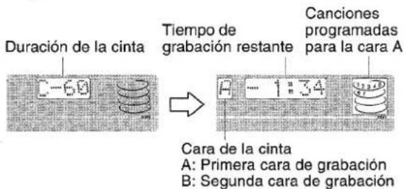 AIWA ZR555 - Pulse los botones numerados 0-9 del control remoto para designar la duración de la cinta. - 1