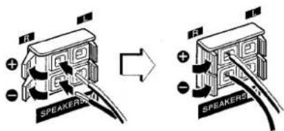 AIWA XRM35 - Connect the speaker cords to the main unit. - 1