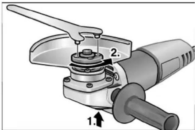 Flex LE 910 125 - Fixez l'outil de meulage ou changez-le - 1