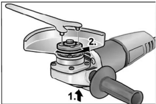 Flex L 3709115 - Schleifwerkzeug befestigen oder wechseln - 1