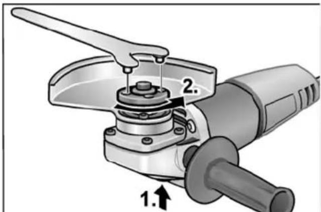 Flex L 3709115 - Attaching or changing the grinding tool - 1
